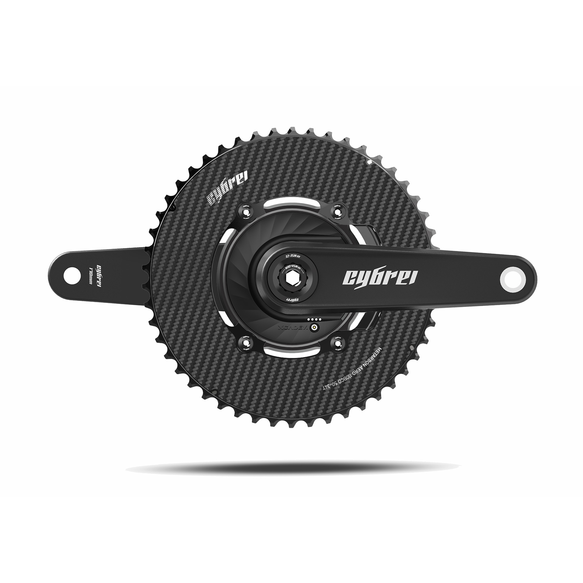 CYBREI Carbon Crankset - Carbon Chainring w/ Xcadey Powermeter Spider